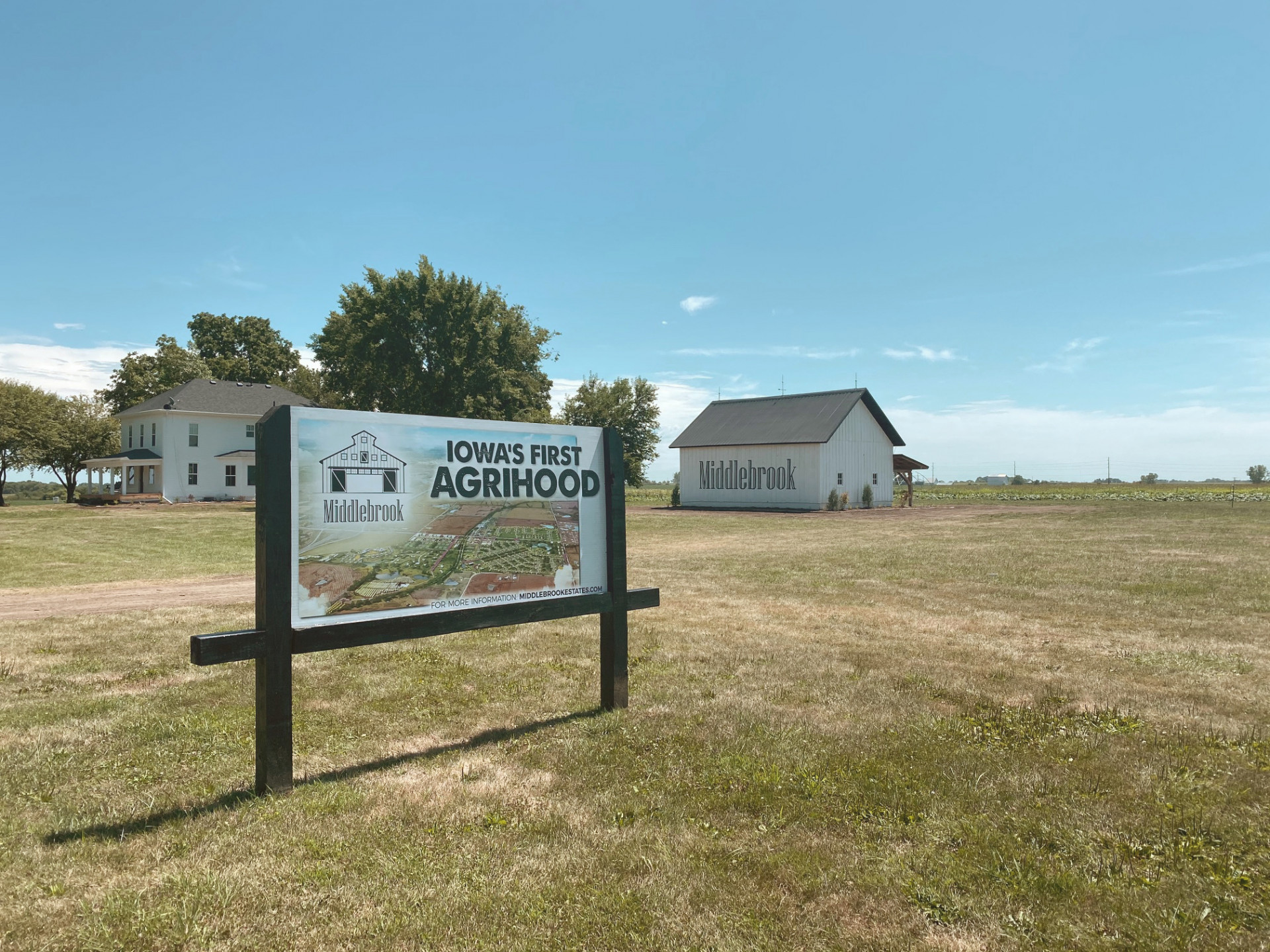 Iowa's First Agrihood sign